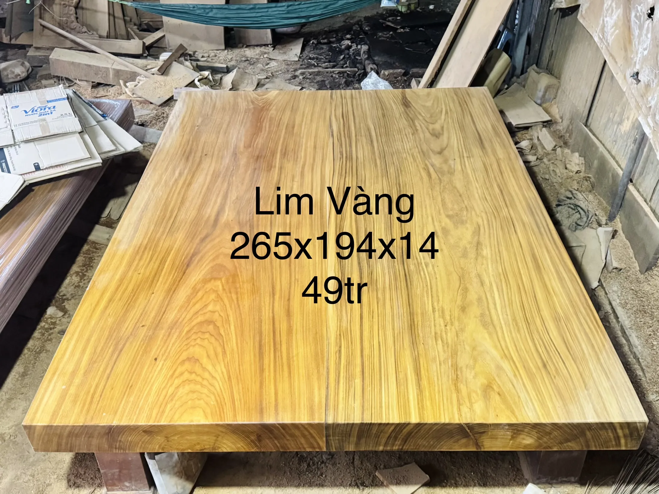 Sập 2 tấm lim vàng 265x194x14