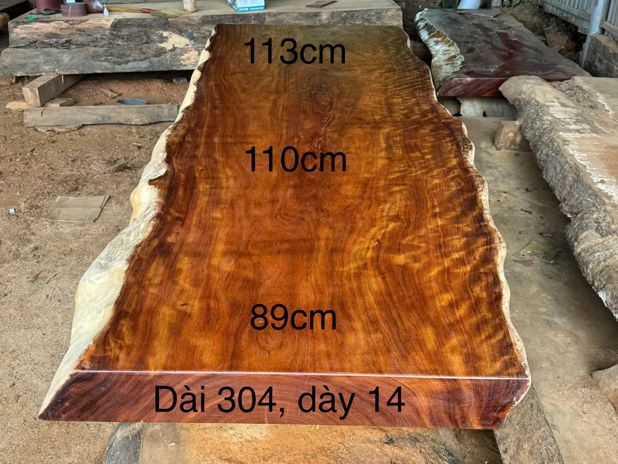 Tấm Lim Múi Khế số 7 — dài 304, rộng 89–113, dày 14 cm