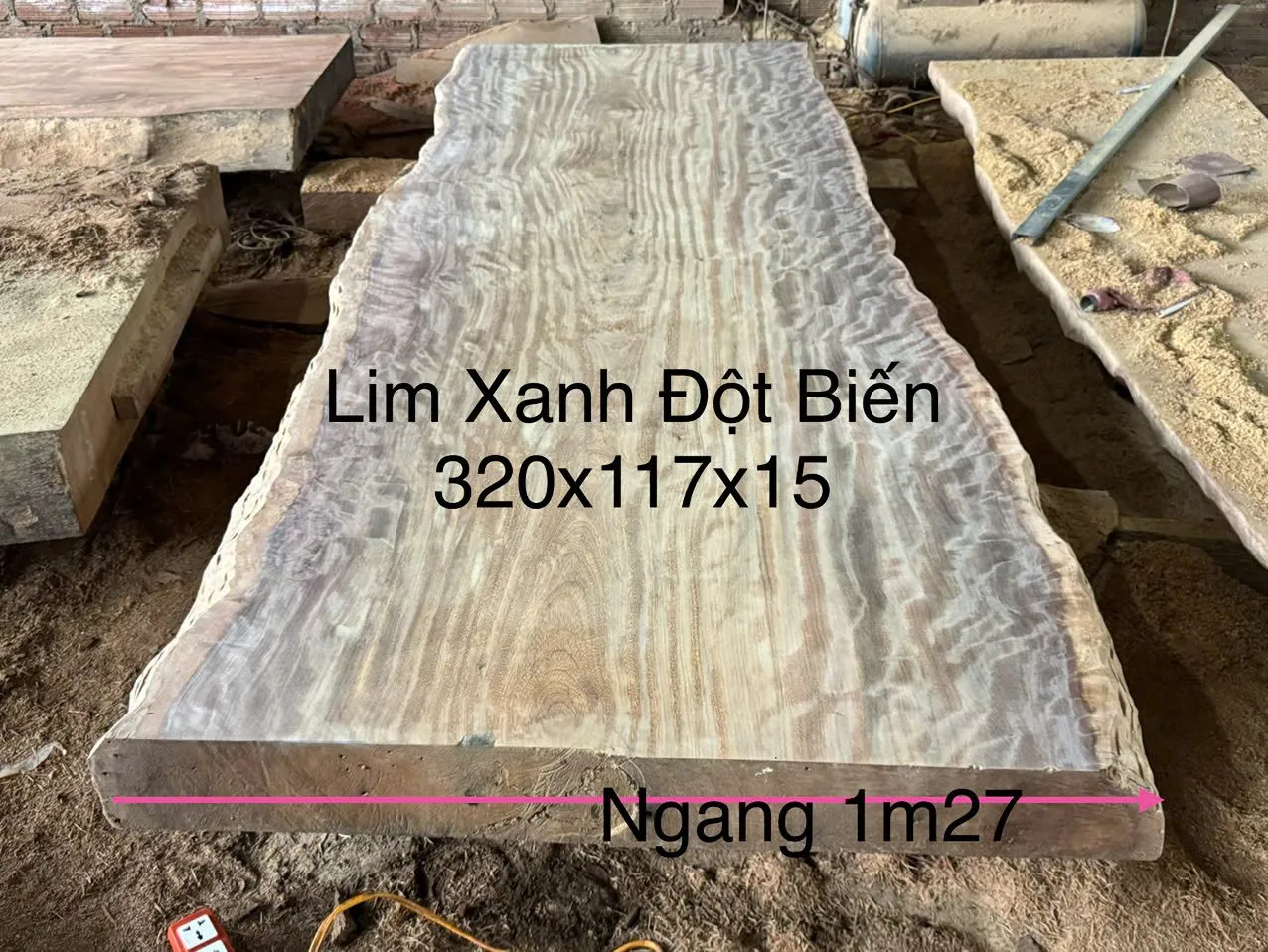 Tấm Lim Múi Khế số 18 lim xanh đột biến — 320 × 117 × 15 cm