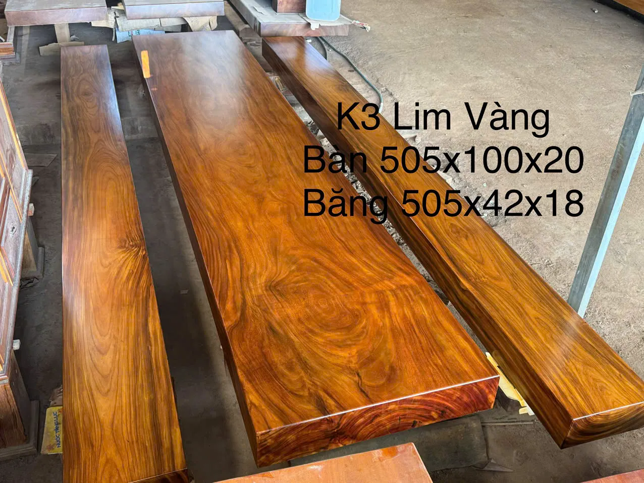 Bàn K3 Lim Xanh - Mặt bàn 505x100x20 và Băng 505x42x18 (9)