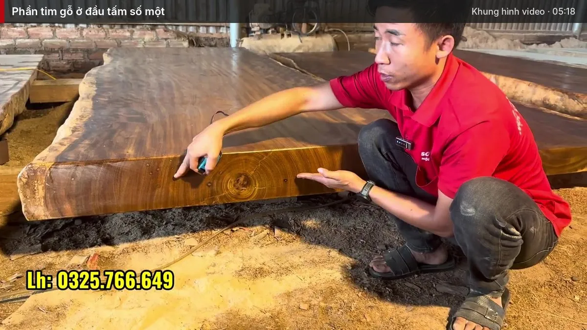 Phần tim gỗ ở đầu tấm số một