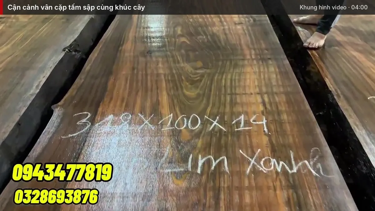 Cận cảnh vân của cặp tấm sập lim xanh Cận cảnh vân của cặp tấm sập lim xanh