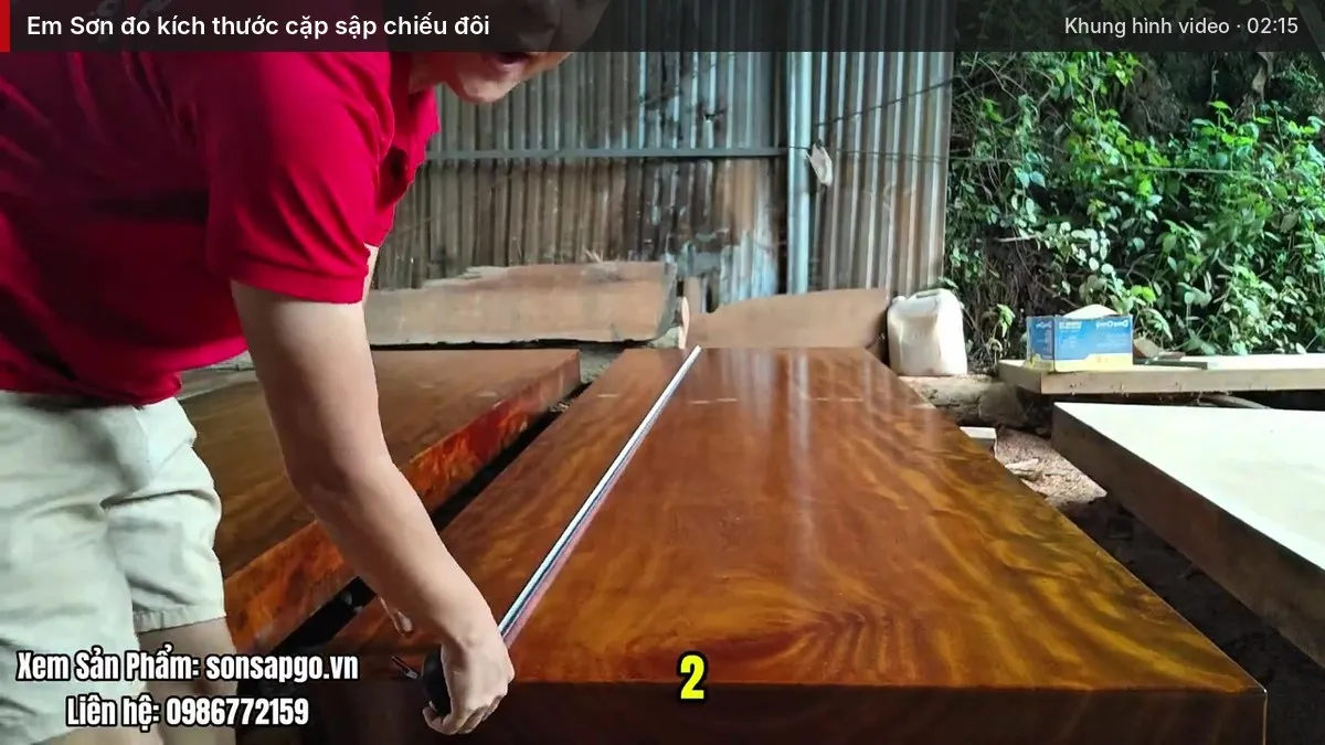 Em Sơn đo kích thước cặp sập chiếu đôi Em Sơn đo kích thước cặp sập chiếu đôi