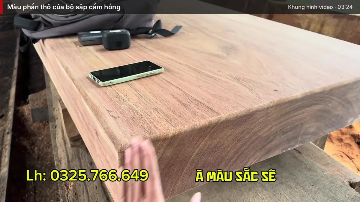 Màu phần thô của bộ sập cẩm hồng Màu phần thô của bộ sập cẩm hồng