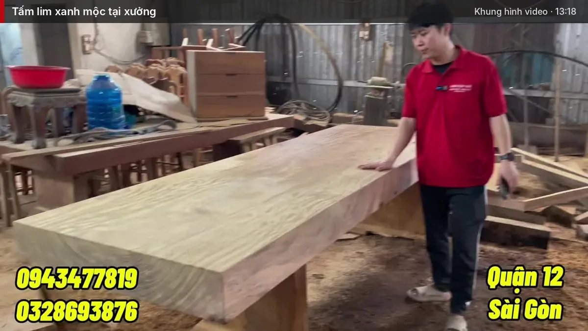 Tấm lim xanh mộc tại xưởng