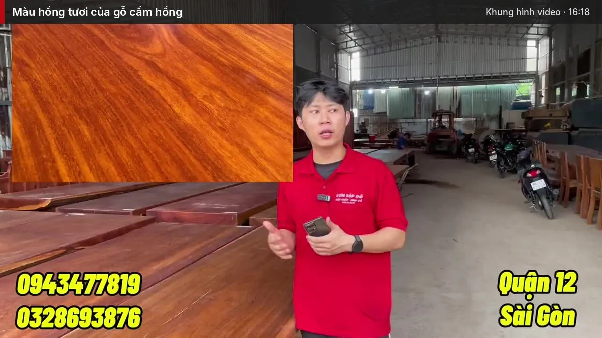Màu hồng tươi của gỗ cẩm hồng
