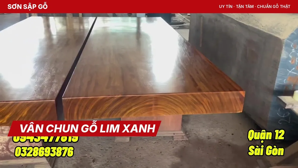 Hai tấm sập lim xanh nguyên khối