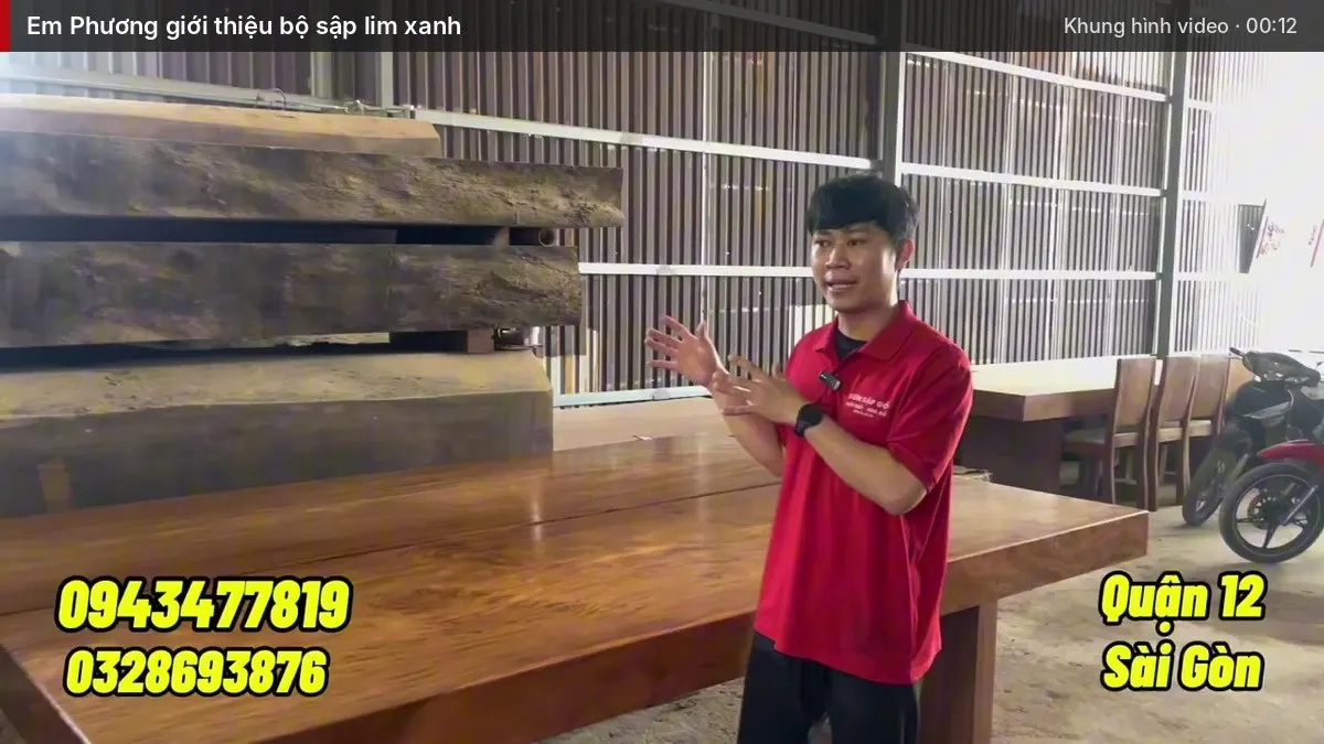 Em Phương giới thiệu bộ sập lim xanh Em Phương giới thiệu bộ sập lim xanh