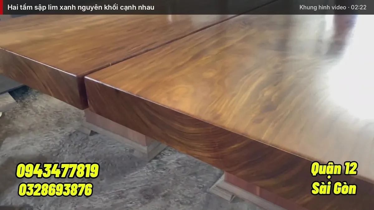 Hai tấm sập lim xanh nguyên khối cạnh nhau Hai tấm sập lim xanh nguyên khối cạnh nhau