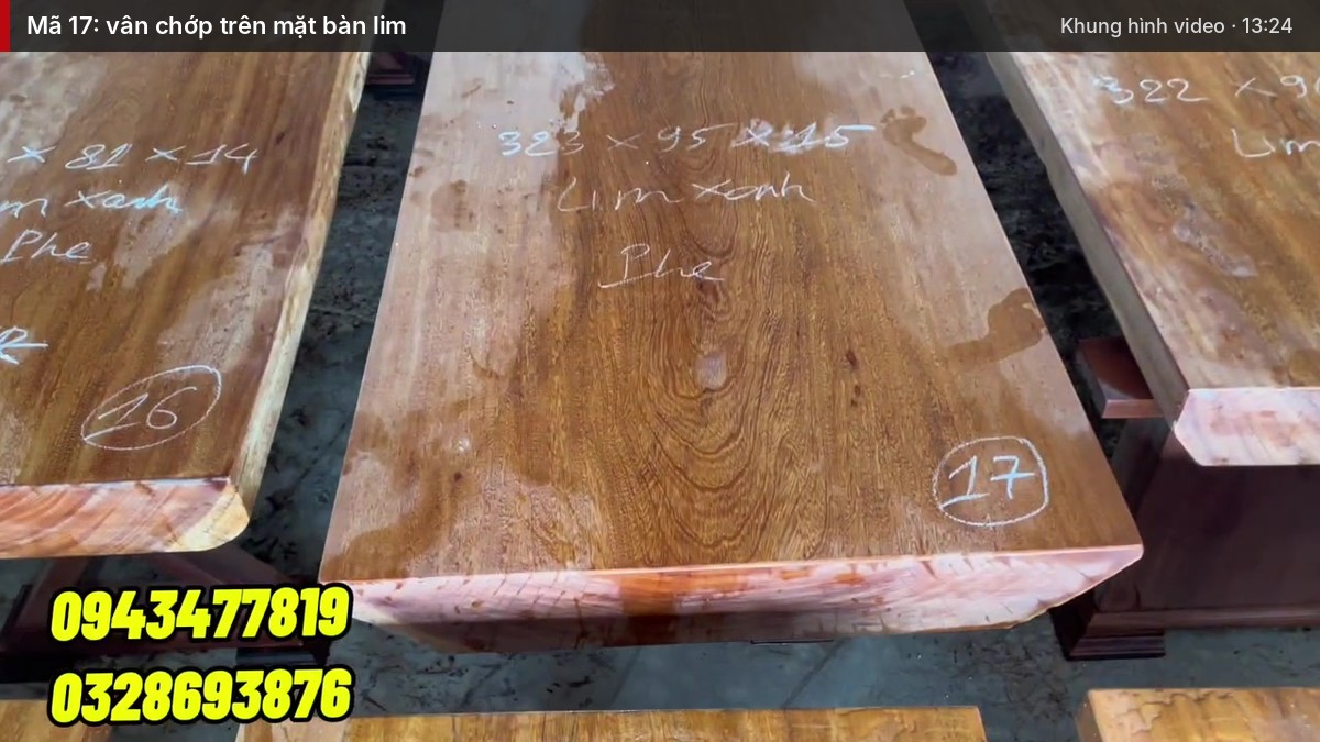 Mã 17: vân chớp trên mặt bàn lim Mã 17: vân chớp trên mặt bàn lim